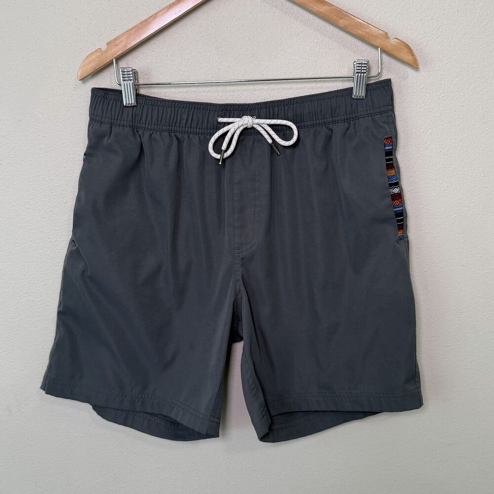 WOWIE Sapien Shorts Mens L Grey Aztec Southwest Trim Drawstring Waist